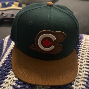 Green and Brown Cap with Leaf Logo Noble north Canada fitted hat size 7